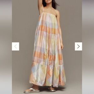 Pilcro Sleeveless Plaid Tent Maxi Dress